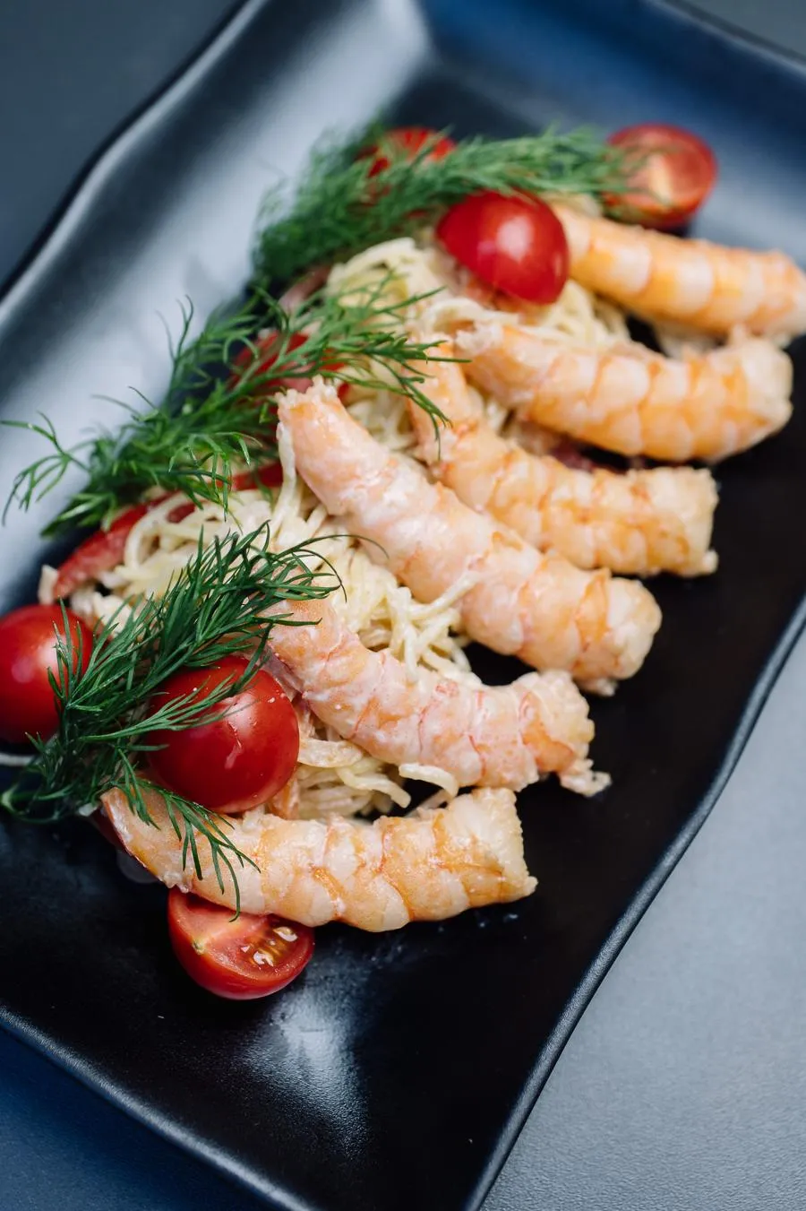 Лапша пшеничная с креветками